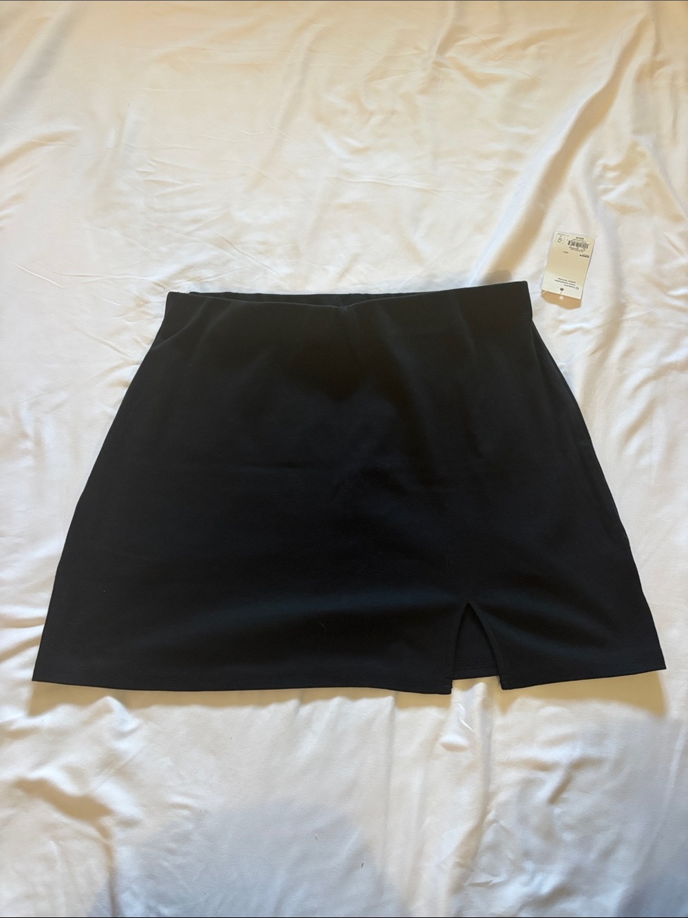 SO Black Mini Skirt with Front Vent